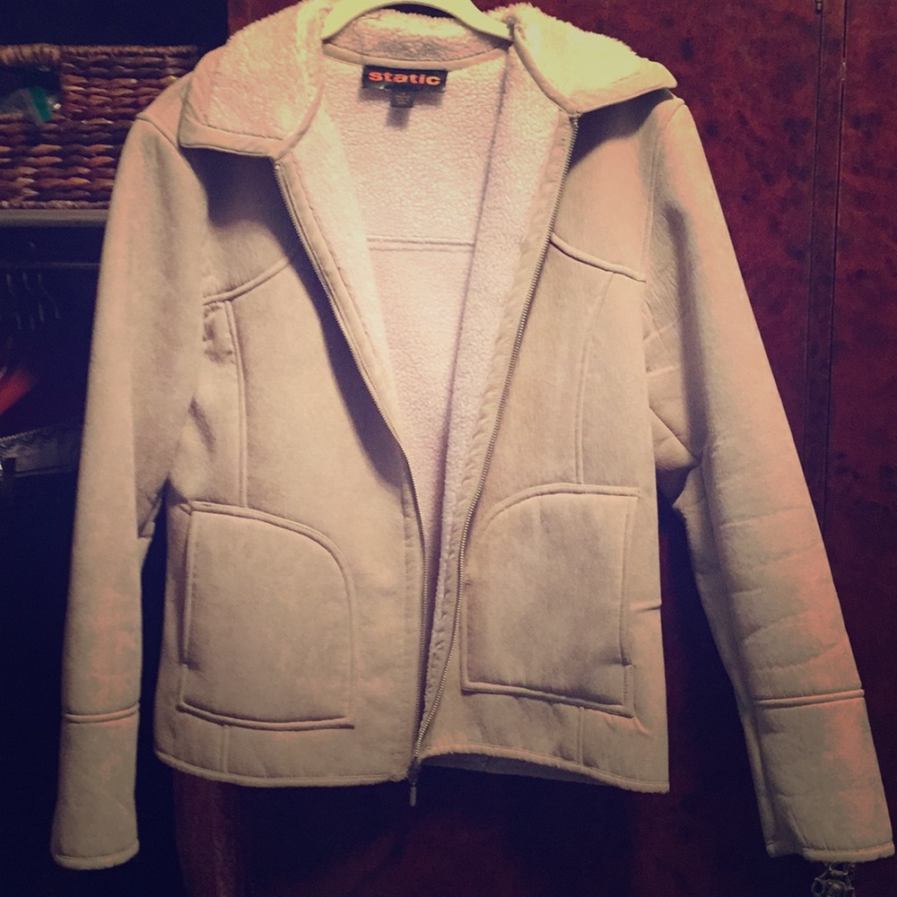 Tan faux suede jacket